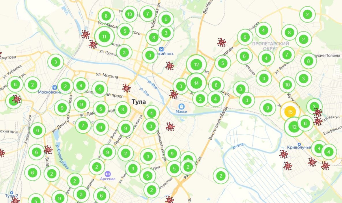 Карта адресов коронавируса в москве и московской области откуда забирали